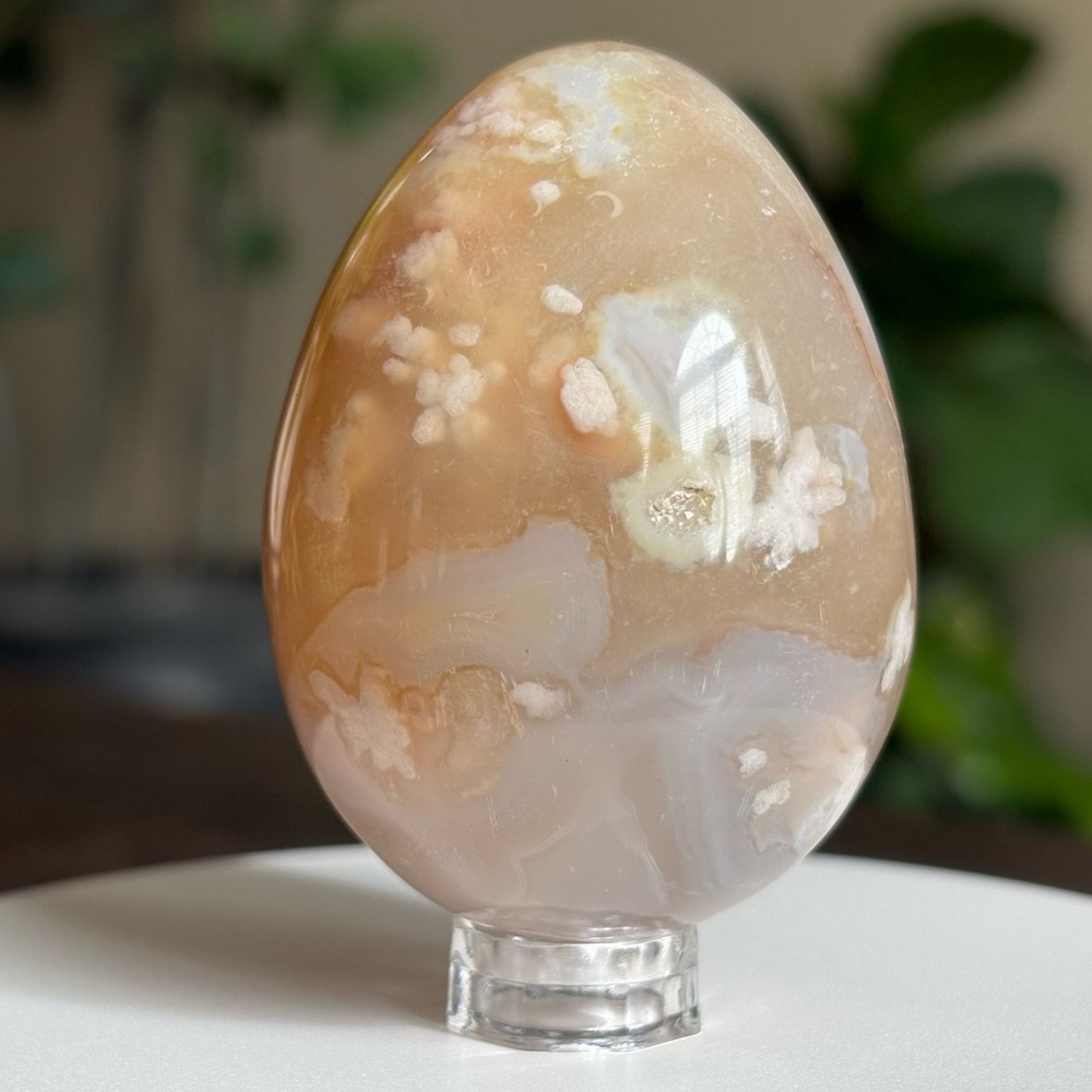 Flower Agate Crystal Egg Carving - Polished - Picture 3 of 17